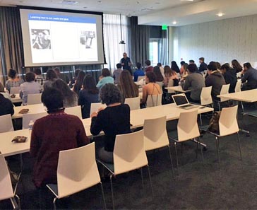 Students at lecture at Genentech